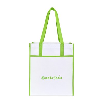 Harlow Laminated Recycled Non-Woven Shopper - Lime Green